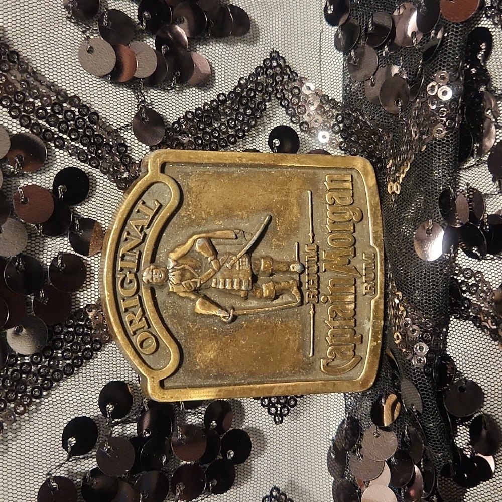 🏴‍☠️RARE Original Captain Morgan Jamaican rum belt buckle. Very good con